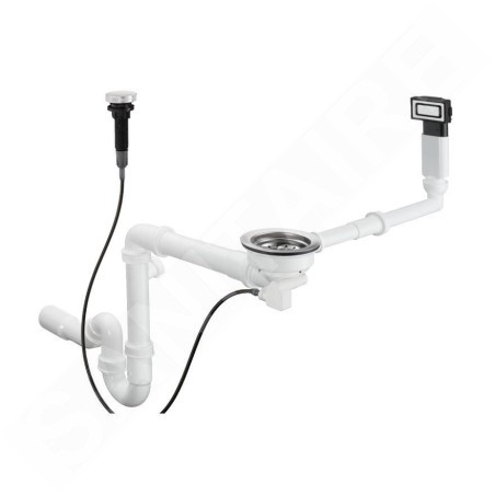 Hansgrohe Garnitures de vidage - Garniture de vidage automatique et de trop-plein pour évier, inox 43931800
