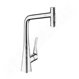 Hansgrohe M71 - Mitigeur d'évier Metris Select avec douchette extractible, chrome 73820000