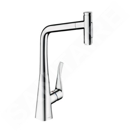 Hansgrohe M71 - Mitigeur d'évier Metris Select avec douchette extractible, chrome 73820000