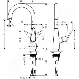 Hansgrohe Talis M51 - Mitigeur d’évier 220, chrome 72814000