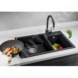 Blanco Legra 8 - Évier en silgranit, 780x500 mm, noir 526223