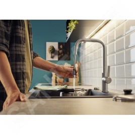 Blanco Jandora S - Mitigeur d'évier avec bec extractible, inox brossé 526614