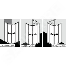 Kermi CADA XS - Cabine de douche 90x90 cm, argent brillant/verre transparent CKR5009020VPK