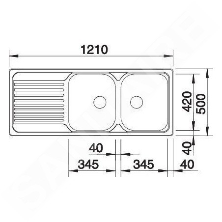 Blanco Tipo 8 - Évier, 1210x500 mm, inox 511925
