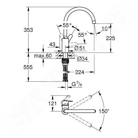 Grohe Get - Mitigeur d'évier, chrome 31494001