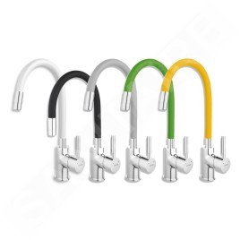 Novaservis Ferro - Robinetterie d’évier avec bec flexible, noir/chrome 70710,0C