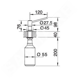 Blanco Accessoires - Distributeur de liquide-vaisselle Torre, imitation inox 512594