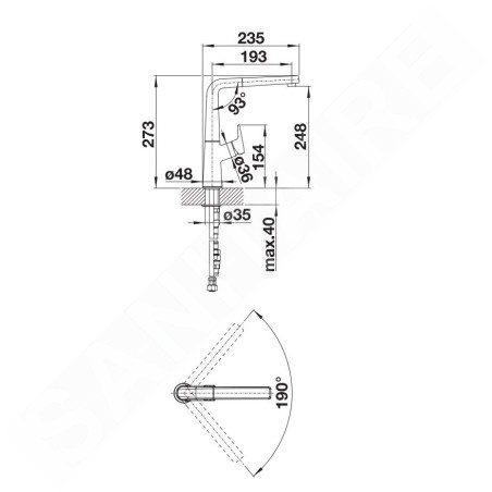 Blanco Avona S - Robinetterie d’évier avec douchette extractible, anthracite 521278