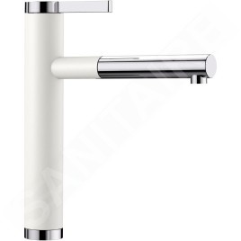 Blanco Linee S - Robinetterie d’évier avec douchette extractible, blanc/chrome 518441