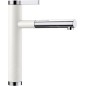 Blanco Linee S - Robinetterie d’évier avec douchette extractible, blanc/chrome 518441