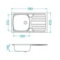 Alveus Basic - Évier 780x435 mm, vidage 60 mm, inox 1136534