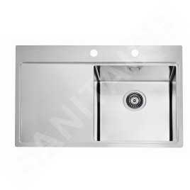Alveus Pure - Évier 790x525 mm, avec commande de vidage, droite, inox 1103651