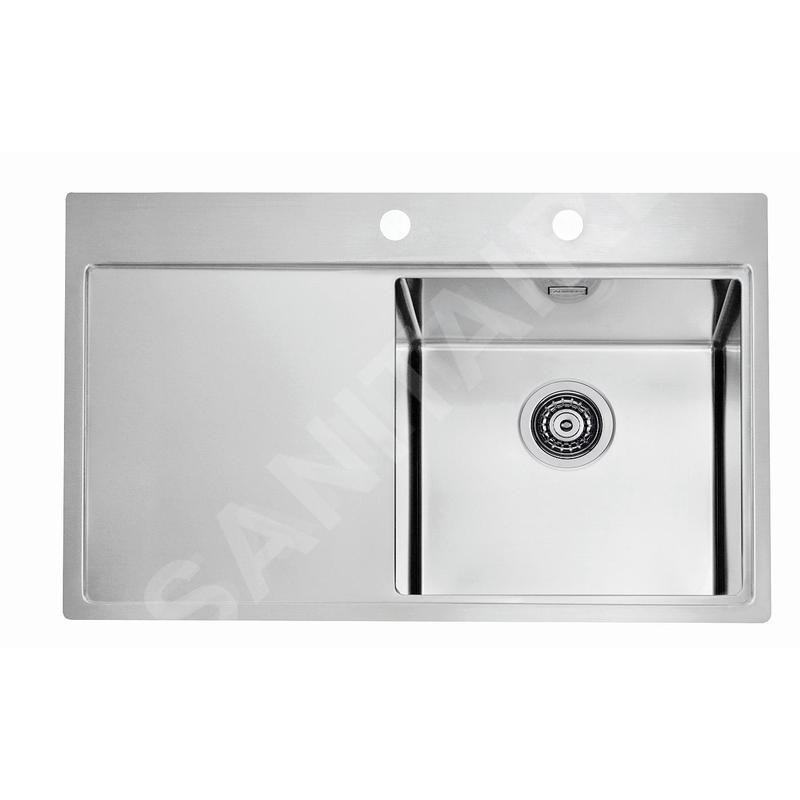 Alveus Pure - Évier 790x525 mm, avec commande de vidage, droite, inox 1103651