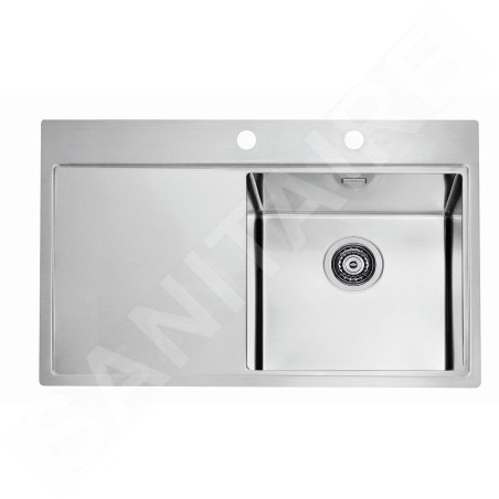 Alveus Pure - Évier 790x525 mm, avec commande de vidage, droite, inox 1103651