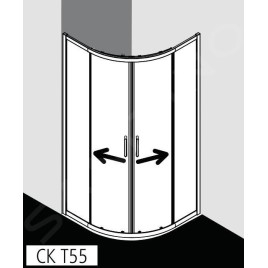 Kermi CADA XS - Cabine de douche 80x80 cm, argent brillant/verre transparent CKT5508020VPK