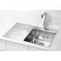 Alveus Pure - Évier 790x525 mm, avec commande de vidage, droite, inox 1103651