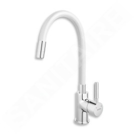 Novaservis Ferro - Robinetterie d’évier avec bras flexible, blanc/chrome 70710,0B