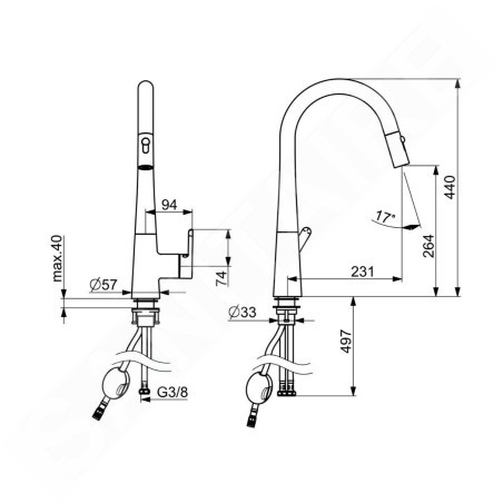 Hansa Designo - Mitigeur d'évier avec douchette extractible, bronze brossé 5136228381
