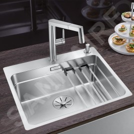Blanco Etagon 500 - Évier, 540x500 mm, avec commande du vidage et rails, inox 521748