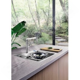 Blanco Etagon 500 - Évier, 540x500 mm, avec commande du vidage et rails, inox 521748