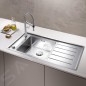 Blanco Andano - Évier, 1000x500 mm, avec commande de vidage et un bol, inox 523000 Blanco Andano - Évier, 1000x500 mm, avec commande de vidage et un bol, inox 523000