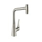 Hansgrohe M71 - Mitigeur d'évier Metris Select avec douchette extractible, simili inox 73820800