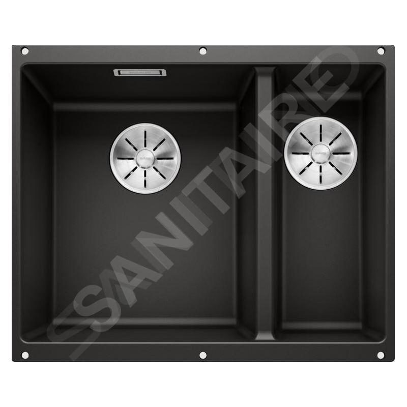 Blanco Subline 340/160 - Évier en silgranit, 555x460 mm, bac à gauche, noir 525985