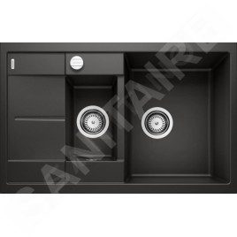 Blanco Metra 6 - Évier en silgranit, 780x500 mm, avec commande de vidage, noir 525925
