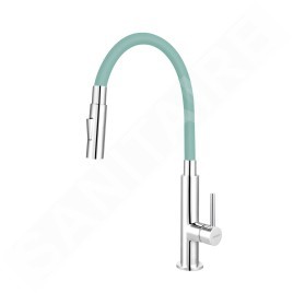 Novaservis Ferro - Mitigeur d'évier avec bras flexible, 2 jets, menthe / chrome 70730,0M