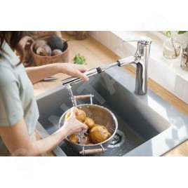 Hansgrohe Zesis M33 - Mitigeur d'évier avec douchette extractible, sBox, chrome 74823000