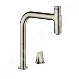 Hansgrohe M71 - Robinet de cuisine M7120-H200 2 trous avec douchette extractible, sBox, finition inox 73818800