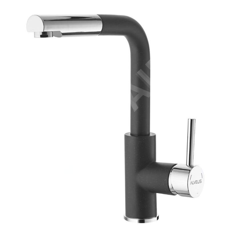 Alveus Siros - Mitigeur d'évier avec bec extractible, carbone / inox 1129048