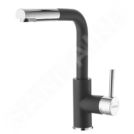 Alveus Siros - Mitigeur d'évier avec bec extractible, carbone / inox 1129048
