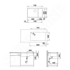 Blanco Subline 700 - Évier en silgranite, 730x460 mm, avec accessoires, anthracite 523452
