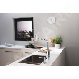 Hansgrohe Accessoires - Distributeur de savon liquide mural A71, 500 ml, chrome 40468000