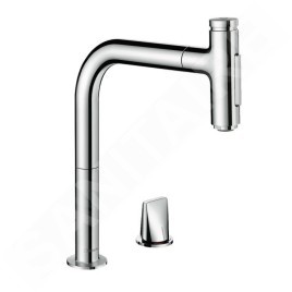 Hansgrohe M71 - Robinet de cuisine M7120-H200 2 trous avec douchette extractible, sBox, chrome 73818000