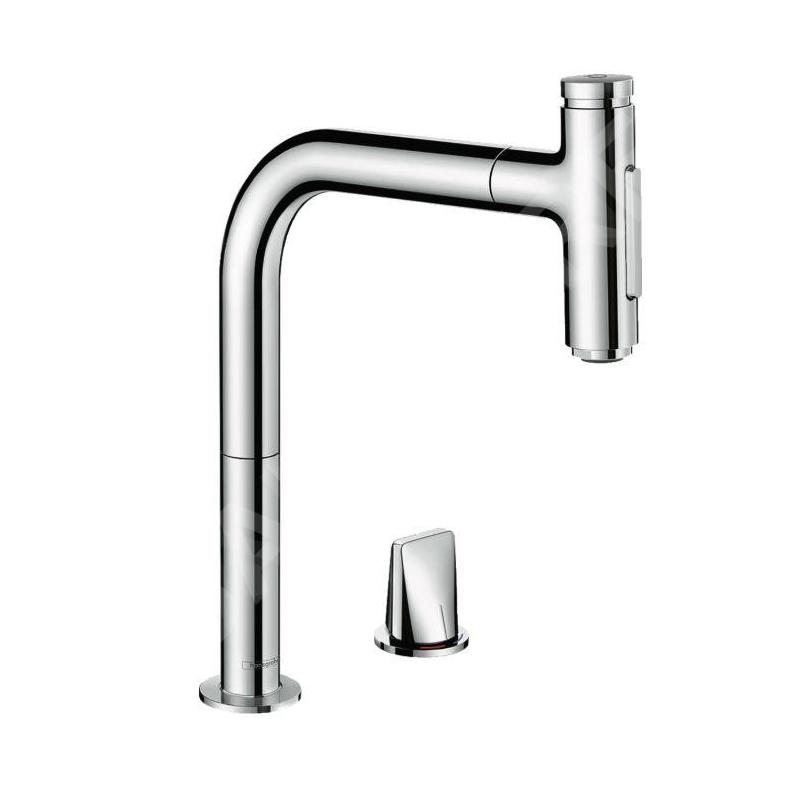Hansgrohe M71 - Robinet de cuisine M7120-H200 2 trous avec douchette extractible, sBox, chrome 73818000
