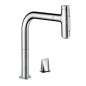 Hansgrohe M71 - Robinet de cuisine M7120-H200 2 trous avec douchette extractible, sBox, chrome 73818000