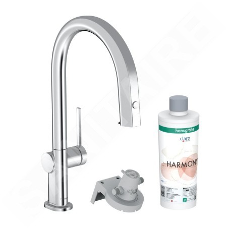 Hansgrohe Aqittura M91 - Mitigeur d'évier avec bec extractible et filtration, sBox, chrome 76800000