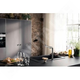 Hansgrohe Aqittura M91 - Mitigeur d'évier avec fonction de filtre, simili inox 76802800