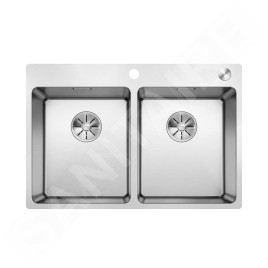 Blanco Andano 340/340 - Évier 745x500 mm avec commande excentrique PushControl, inox 525248