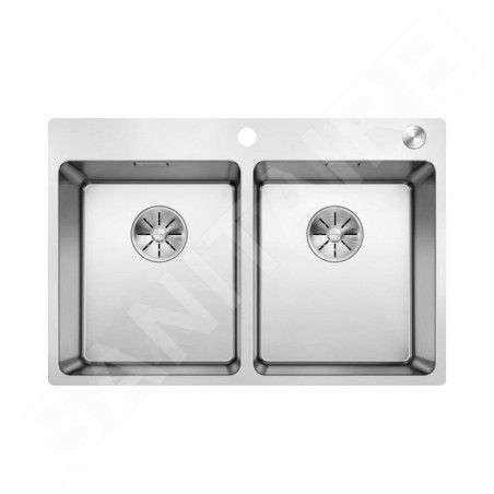 Blanco Andano 340/340 - Évier 745x500 mm avec commande excentrique PushControl, inox 525248