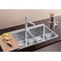Blanco Andano 340/340 - Évier 745x500 mm avec commande excentrique PushControl, inox 525248 Blanco Andano 340/340 - Évier 745x500 mm avec commande excentrique PushControl, inox 525248