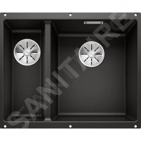Blanco Subline 340/160 - Évier en silgranit, 555x460 mm, bac à droite, noir 525986