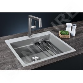 Blanco Etagon 6 - Évier en silgranit, 600x510 mm, avec rails, noir 525890