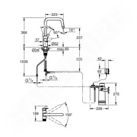 Grohe Blue Pure - Set de mitigeur d’évier Start avec filtration Ultrasafe, chrome 30594000