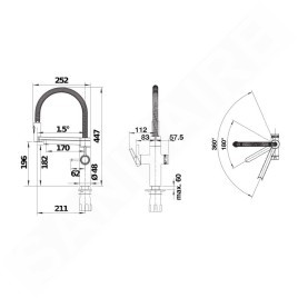 Blanco EVOL-S Pro - Mitigeur d'évier avec bras flexible, douchette et fonction de filtration, noir mat 526636