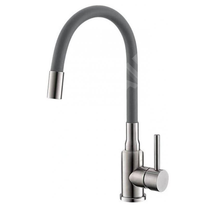 Alveus Mintas - Mitigeur d’évier avec bras flexible, inox brossé / gris 1144430