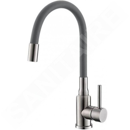 Alveus Mintas - Mitigeur d’évier avec bras flexible, inox brossé / gris 1144430