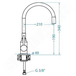 Alveus Mintas - Mitigeur d’évier avec bras flexible, inox brossé / gris 1144430
